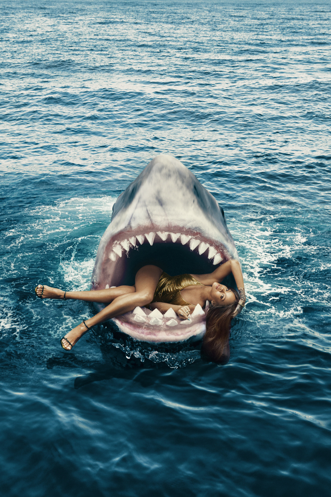 harpersbazaar:  Rihanna Swimming With Sharks: The Full Fashion ShootPhoto Credit: