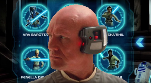 “So I gotta select my Padawan, huh? Yeah&hellip; so where’s Luke? I wanna play as Lu