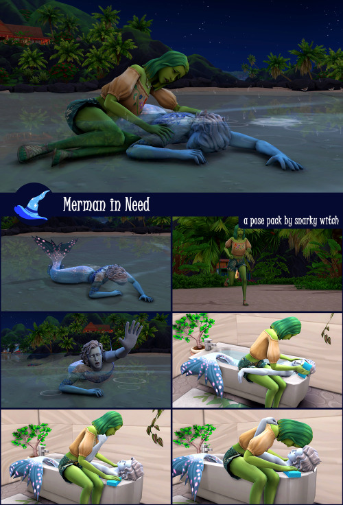 snarky-sims-creations:Merman in Need Pose Pack (Patreon Early Access) Currently writing a mermaid st