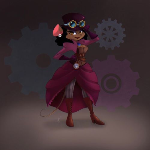 Happy Halloween! I almost missed that deadline. Here is steampunk Margo. I’ve been wanting to do thi