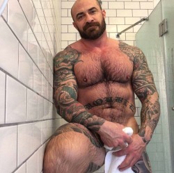 tattooedguy74-blog:  Shower time