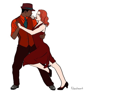 thingsfortwwings:falcondiment:the best dancers in the Avengers[Image: Sam Wilson and Natasha Romanof