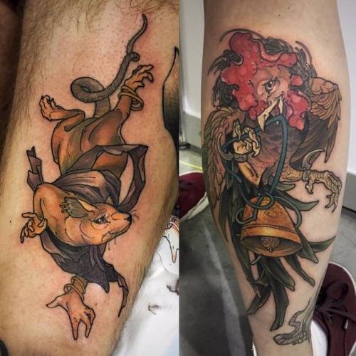 2 of the 3 tattoos i did on day 2 at @austattooexpo !! Didnt manage to get a good photo of the third