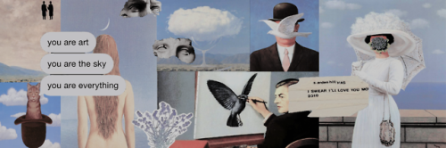 ✔ Réne Magritte Headers feita por @sitemodelsaesthetic​✔ se pegar credite//reblogue✔ não roube//use 