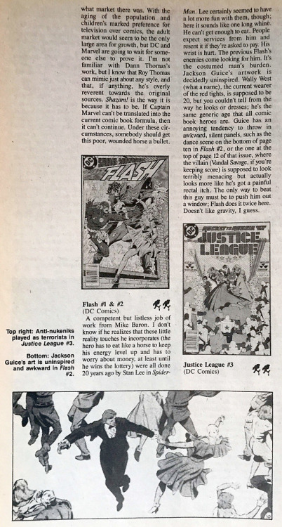 Funnybook Roulette: R. Fiore on Flash #s 1 &amp; 2, from The Comics Journal #116. 