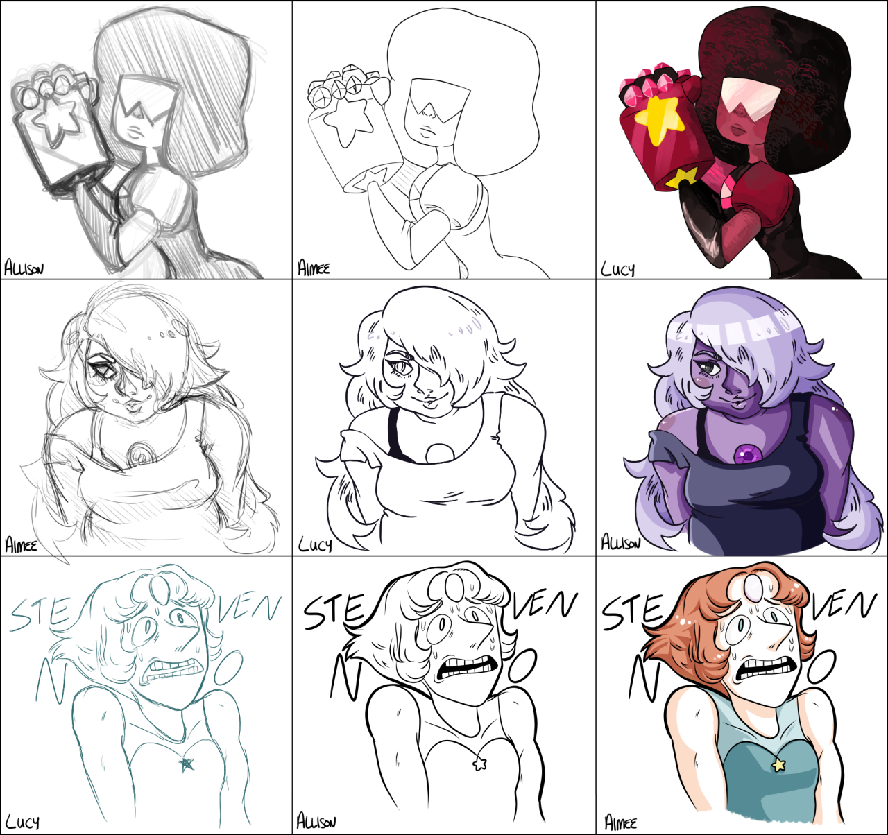handscmebear:  did this rly cool switcharound collab meme with aimee and allison,