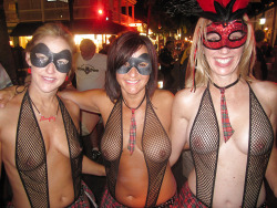 anonymousexhibitionist:  3 masked girls in revealing outfits
