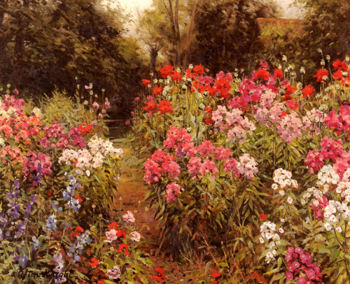 laclygrantham:A Flower Garden, Louis Aston Knight (American, 1873 - 1948)