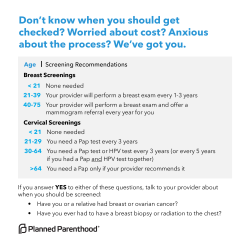 plannedparenthood:  When it comes to breast and cervical cancer, we’re the experts. We can help clear up any confusion about when you or your loved ones are due for a screening. Make an appointment&gt;&gt; 