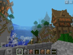 actual-magic:  Waterfall Village!  Minecraft