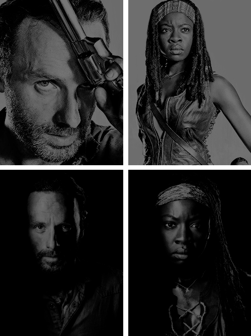 paul-monroes:Rick Grimes  and Michonne +   promotional images. [Carol and Daryl]