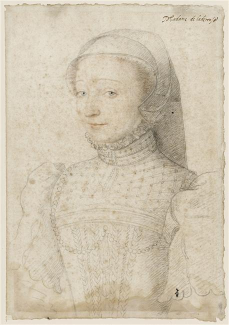 Mid 16th century portraits by Francois Clouet;Charlotte Du Moulin, dame de Caumont de Lauzun (c. 151