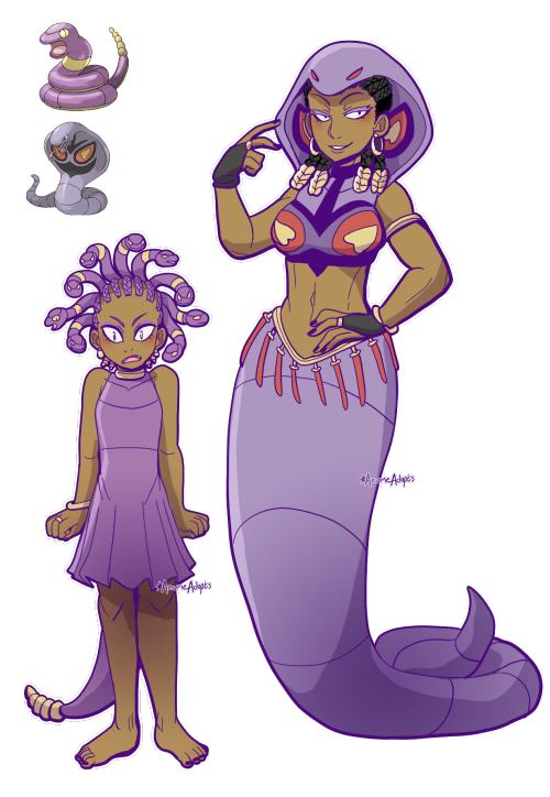 Pokémon RPG Fantasy Races Gijinka Adopts I thought of a Medusa but with Ekans for hair and rolled wi