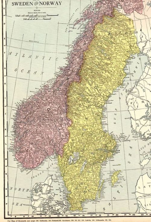 Sweden and Norway 1920 #map #sweden #norway #sverige #norge #noreg via [Pinterest pinned to the Nord