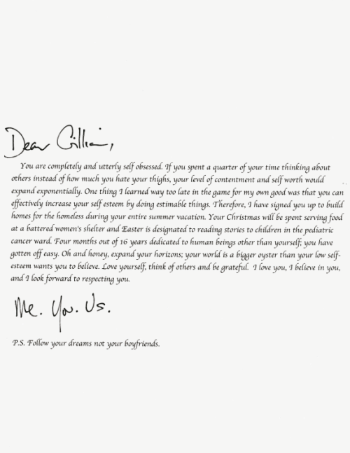 needya-scully: Gillian Anderson letter to her younger self. (x)