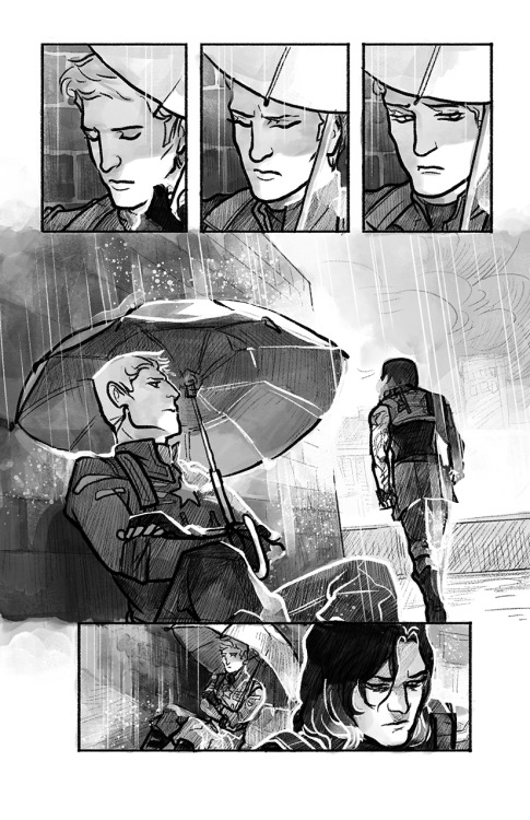 sonialiao:Part 2 of Umbrella! Bucky you’re so angsty. Also Steve was never actually asleep, but knew