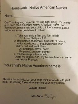 jongyuniverse:  phoenix-falls:  deafonyourleft:  iamchamberly:  My fucking head is going to explode. &ldquo;Native American&rdquo; names? Why don’t you just label the entire month of November as “promote racial stereotypes and underlying mysticism”