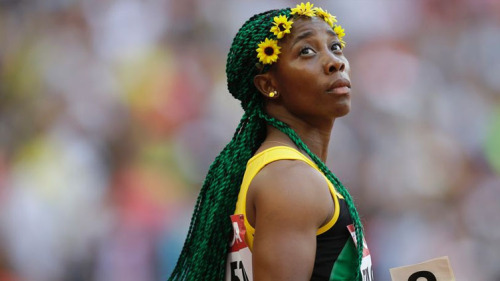 courtneycocoa:  wocinsolidarity:  tahliahdebrettbarnett:  Shelly-Ann Fraser-Pryce at the IAAF World Championships, Beijing 2015  OMG  Yes! 