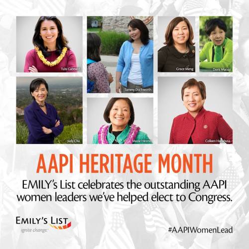 Representation matters! Emily’s List celebrates the achievements of AAPI women in Congress.‪#‎