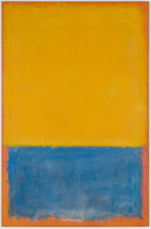 “Yellow and Blue (Yellow, Blue on Orange)” (1955), Mark RothkoMark Rothko believed colors held mythi