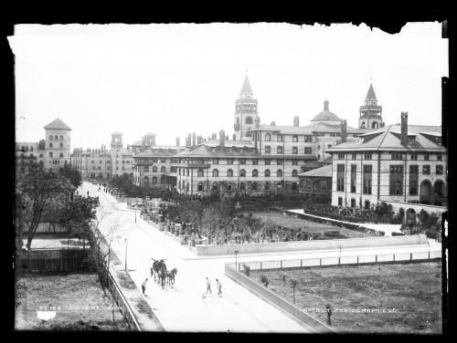 St. Augustine, Florida. The Plaza and Ponce de Leon Hotel. Between ca. 1880-1898.