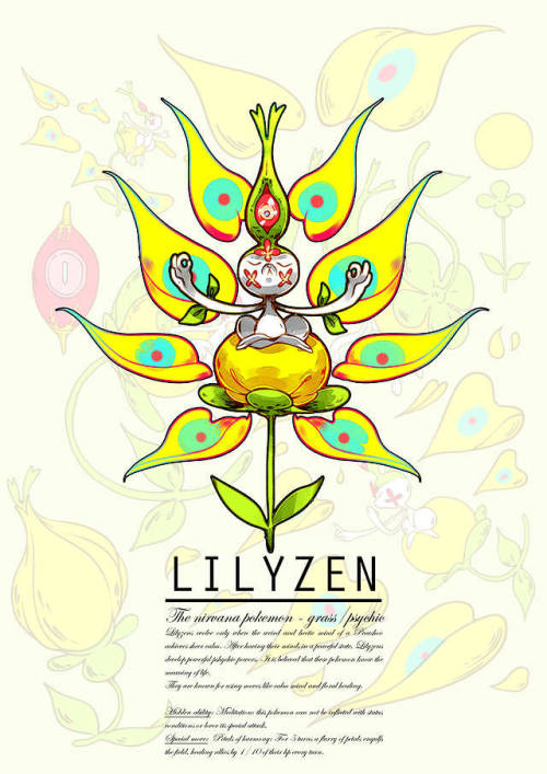 final starter fakemon evolutions! LILYZEN - The nirvana pokemon - grass/psychicLilyzens evolve only 