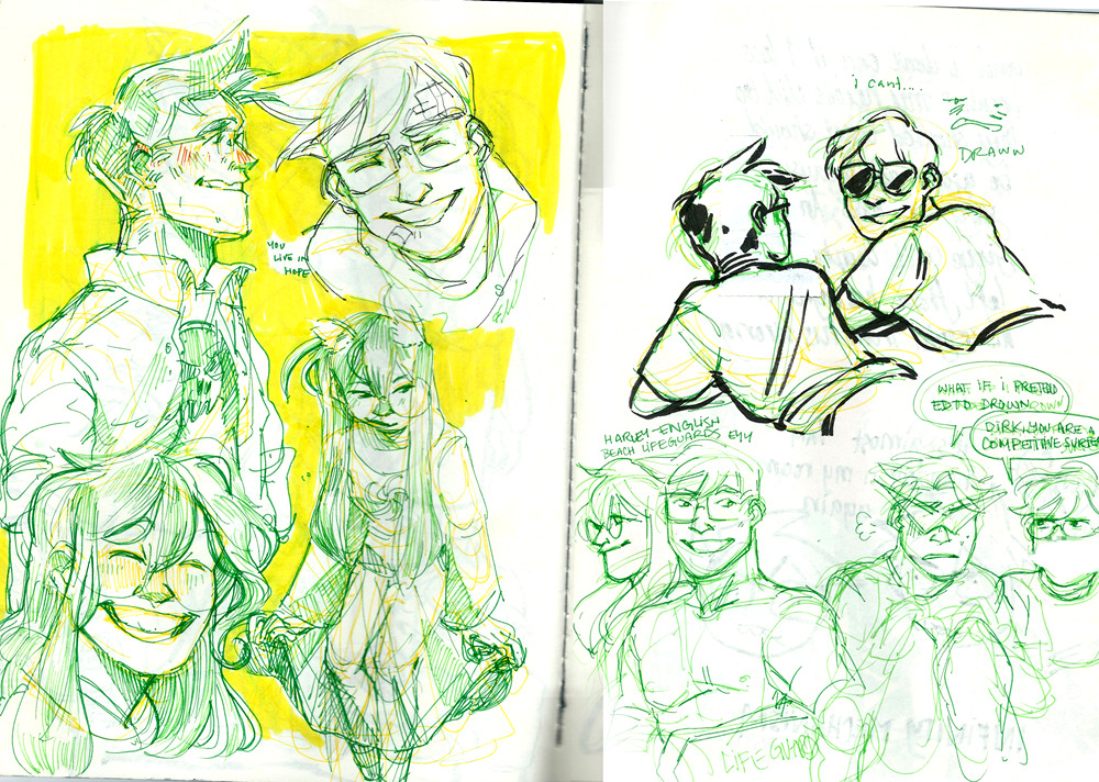 meruz:  small hs sketchbook dump! the scanner at my summer internship isnt big enough