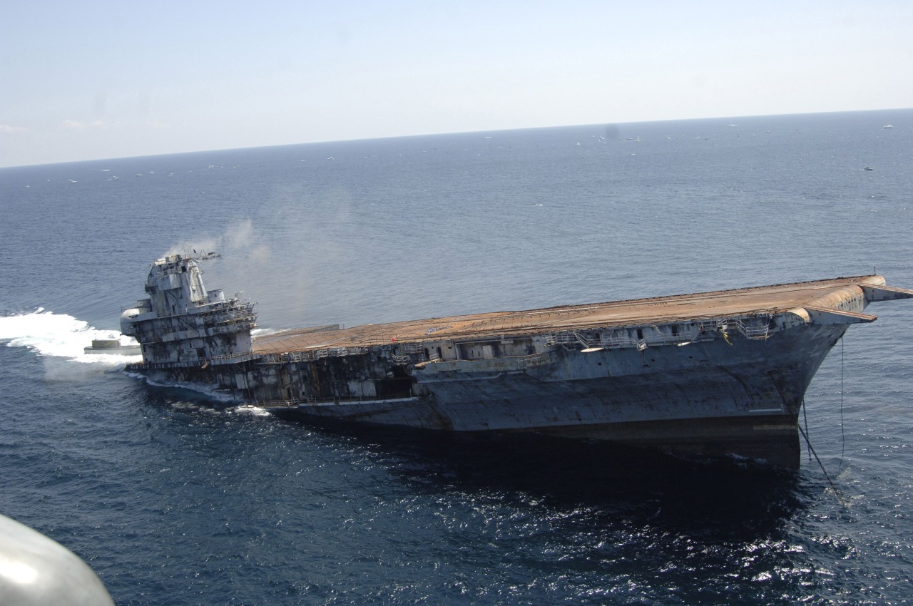 lex-for-lexington:  The end of Mighty O - Essex-class aircraft carrier USS Oriskany,