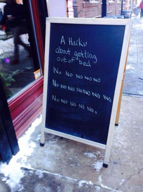 englishmajorhumor:amandaonwriting:Haiku HumourThat this is on my dash this morning seems like an app