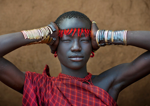 lusidar: Miss Domoget, Bodi Tribe Woman With Headband, Hana Mursi, Omo Valley, Ethiopia