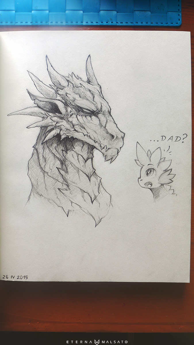 Spike finally meets his dadOn my way back home from the convention I decided to draw