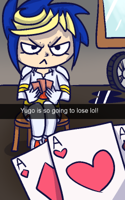 fiddlelid:  Day 12: CasinoI can imagine Yugo and Rin playing card games down at the Motorcycle repair shop and betting candy or spare parts.