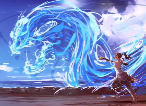moni158:  Korra’s showing off again =u=  Quick drawing 