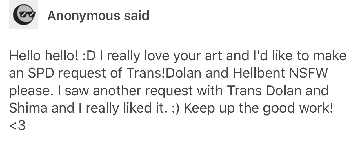 Trans!Dolan X Hellbent for these two anons. Hope you like it!