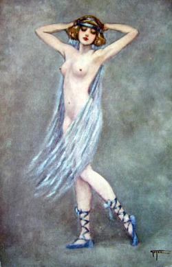 hoodoothatvoodoo:  Deco Postcard From The Dancer Series Illustration by Gayac