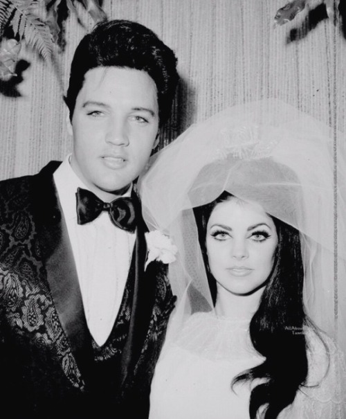 allaboutcilla:Elvis Presley and wife, Priscilla Presley on their wedding; May 1, 1967.