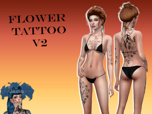 Flower Tattoo V2⚫️  1 swatches⚫️  works with all Skins Tag me @alixdekostube and show me your pictur