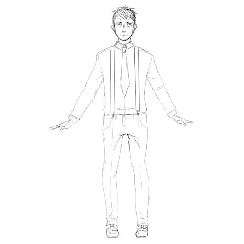 I did a character turnaround, I’ve included some of the processes I went through to get to the final