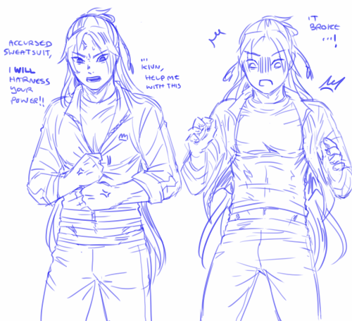 At first I just wanted to draw Take trying to wear Yato’s tracksuit but then it evolved