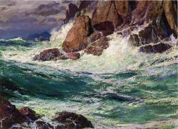 artishardgr:  Edward Potthast - Stormy Seas 1923 