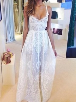 modelsoffthecatwalk:  White Lace Dress for