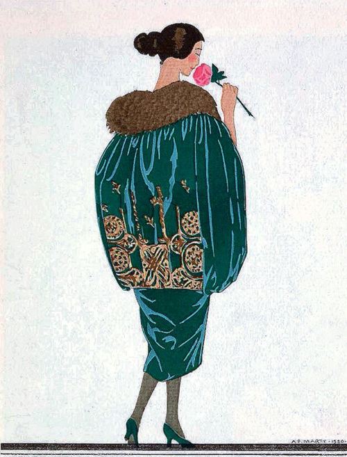 Danismm:“Le Parfum De La Rose”. Dress By Dœuillet, 1920.