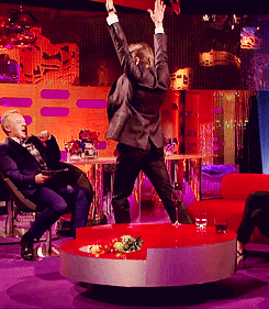 captaindelafere:Jeremy Renner doing deep lunges | The Graham Norton Show (February 15, 2013)