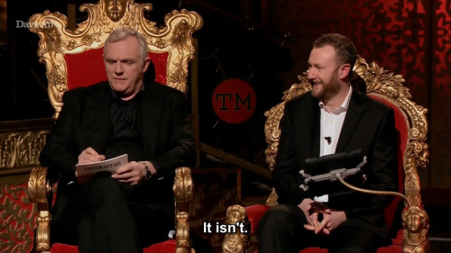 taskmastercaps: [ID: Four screencaps from Taskmaster. Greg Davies says, “There’s an obvious question