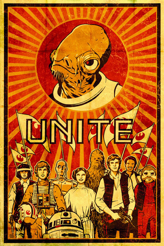 ungoliantschilde:  Cliff Chiang ~ a Series of Star Wars Propaganda posters. He sells