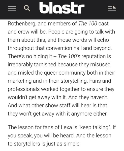 kaylorswiftkloss: The lesson for fans of Lexa is “KEEP TALKING”. If you speak, you 