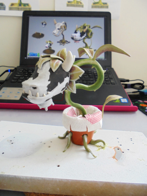 Cowplant WIPHere is how far I got with painting today. I am painting the green parts of the plant fi