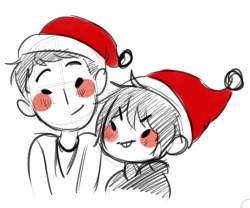 non-fatmilk:  Happy Holidays from the hamada brothers! \OuO/ 