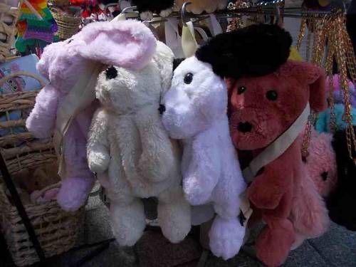 Some merchandise offered for sale during Christmas market in Wroclaw, Poland.