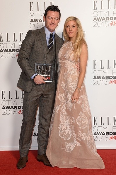 tomhiddlesedits:Luke Evans and ellie goulding at the elle style awards 2015 luke